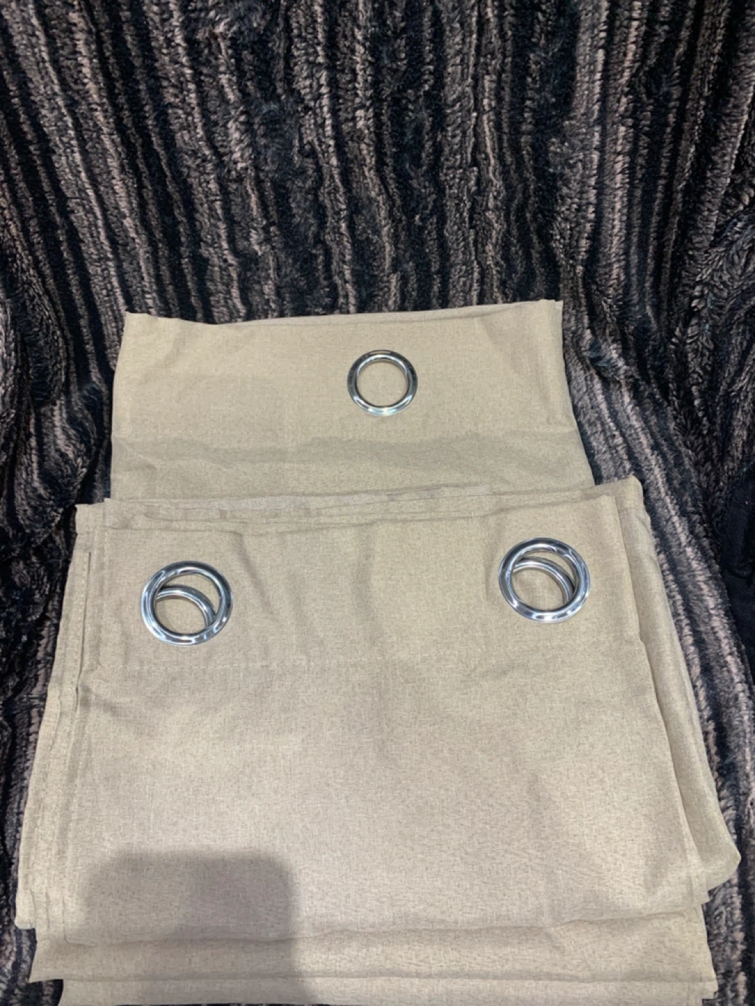 Light Brown Grommet Curtain Panel x 2 pcs