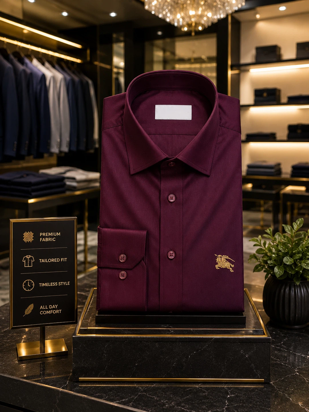 Burberry London England Burgundy Dress Shirt - photo 3