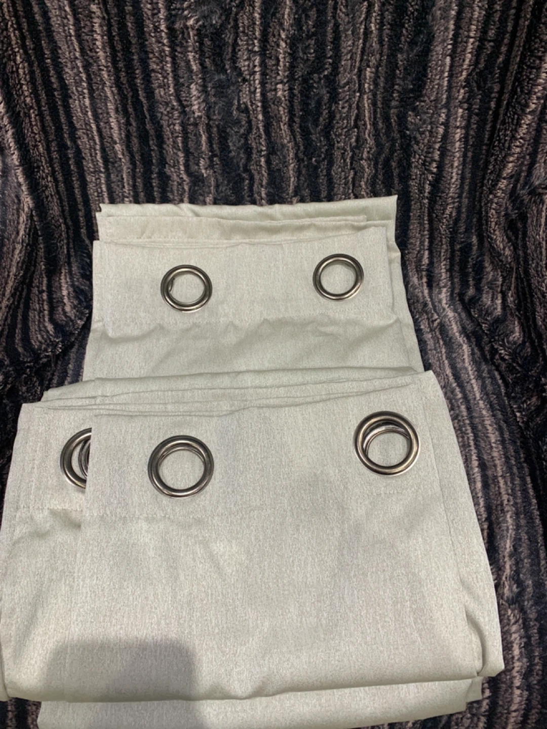 Pair of Oatmeal Color  Grommet Curtains