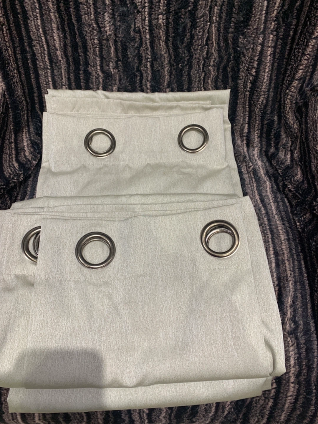 Pair of Oatmeal Color  Grommet Curtains - photo 2