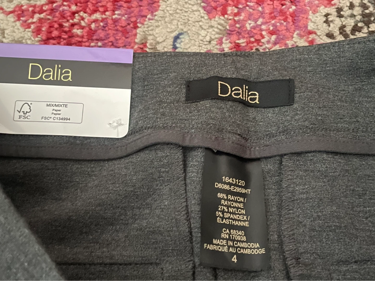 Dalia Women's Grey Pants Size 4 - photo 2