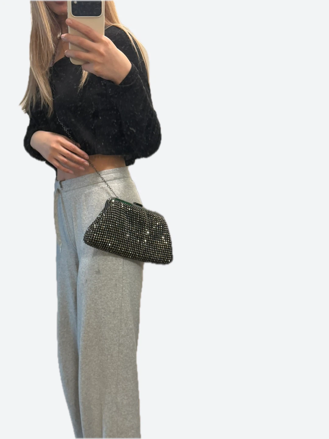 Wishbone Embellished Clutch Purse
