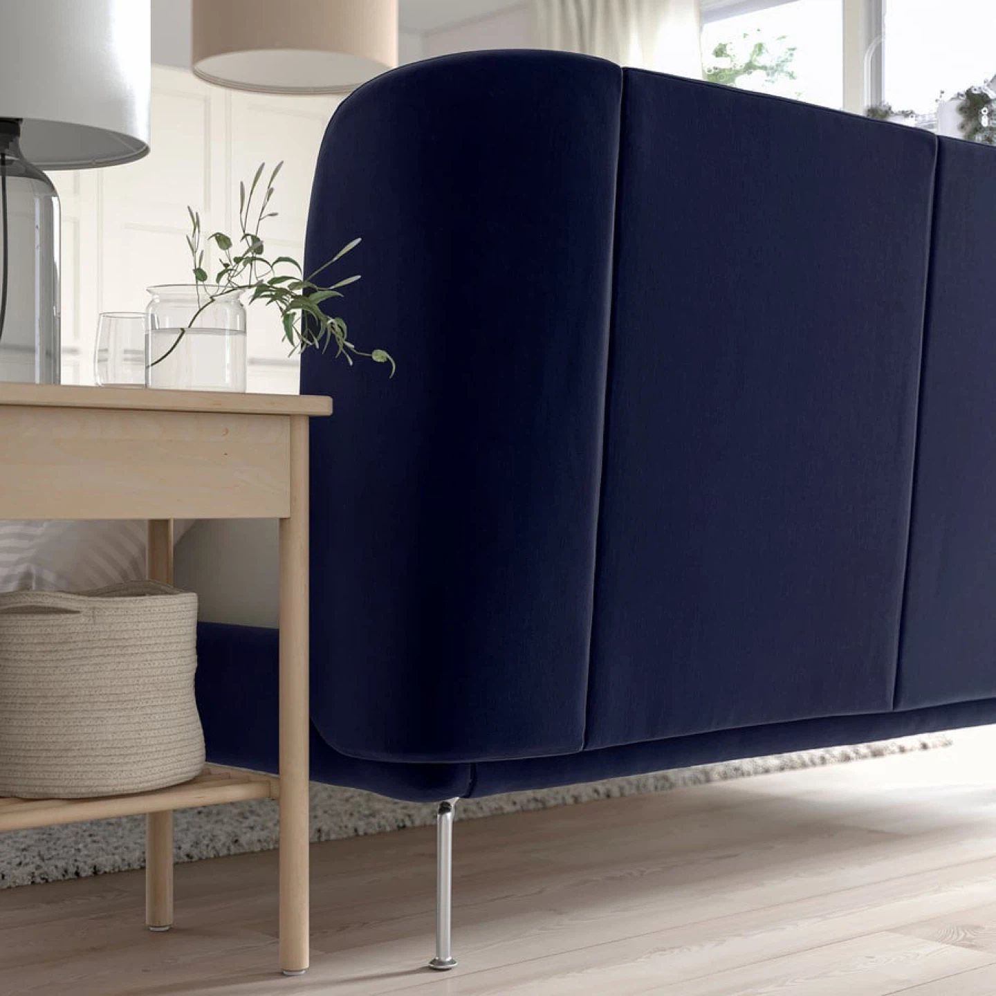 IKEA TUFJORD Upholstered Bed Frame, Black-Blue Color - photo 3