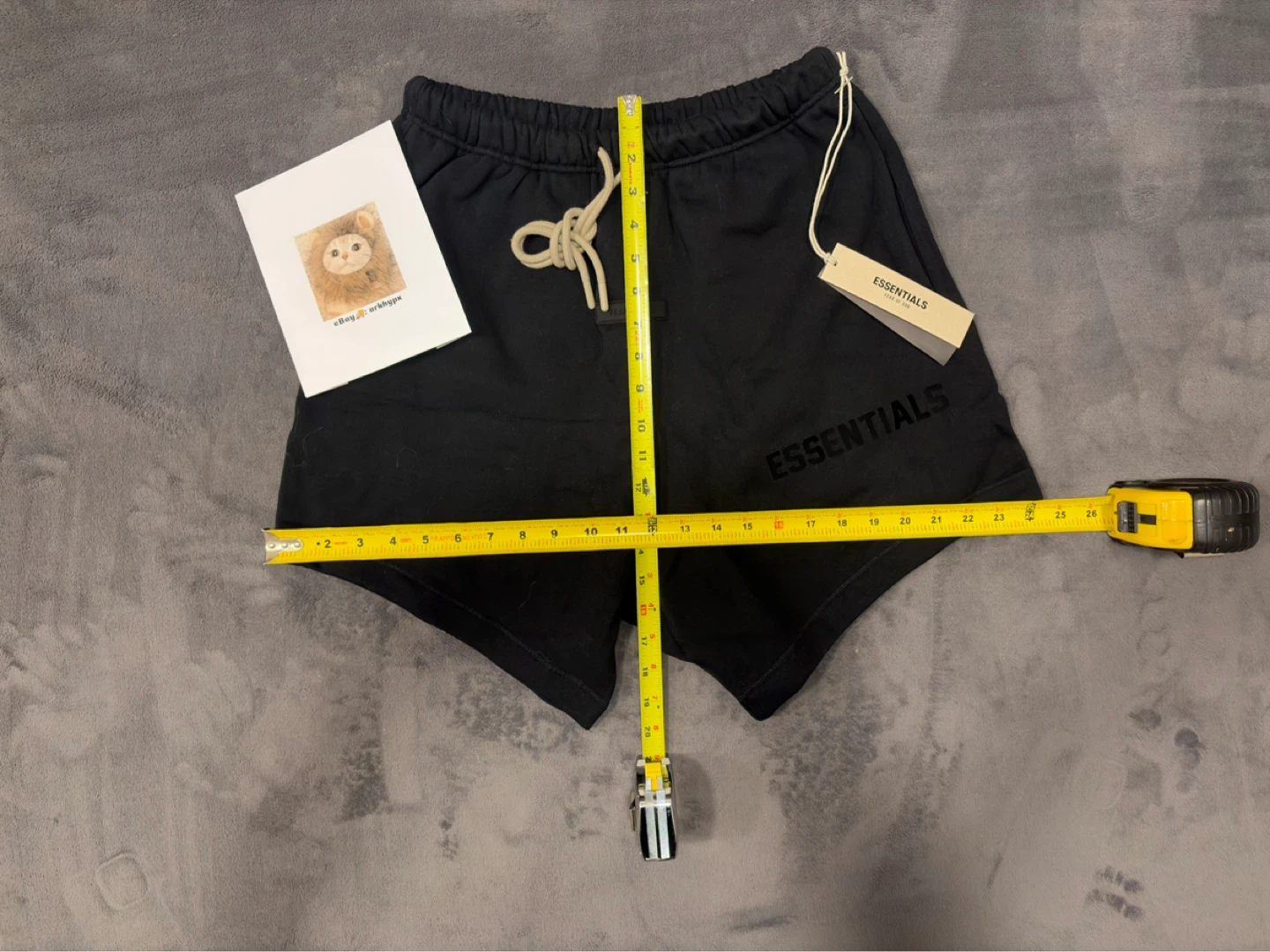 Fear of God Essentials Jet Black Shorts NEW WITH TAGS size S - photo 3