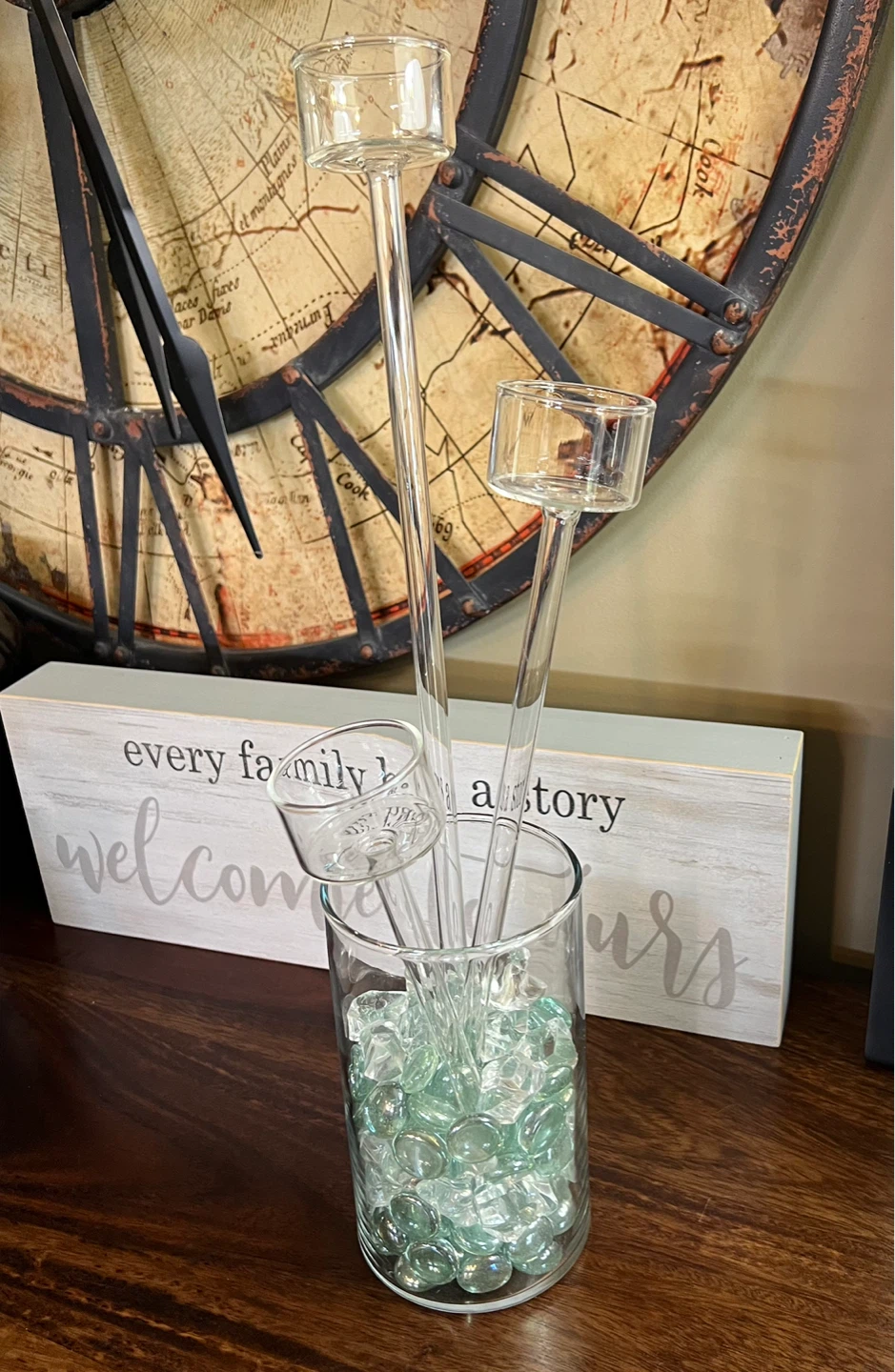 Glass Bud Vases or Tea light Holders Set