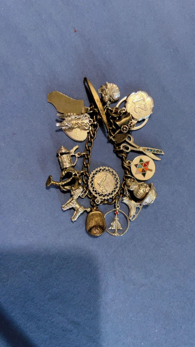 Antique Charm Bracelet with Various Charms