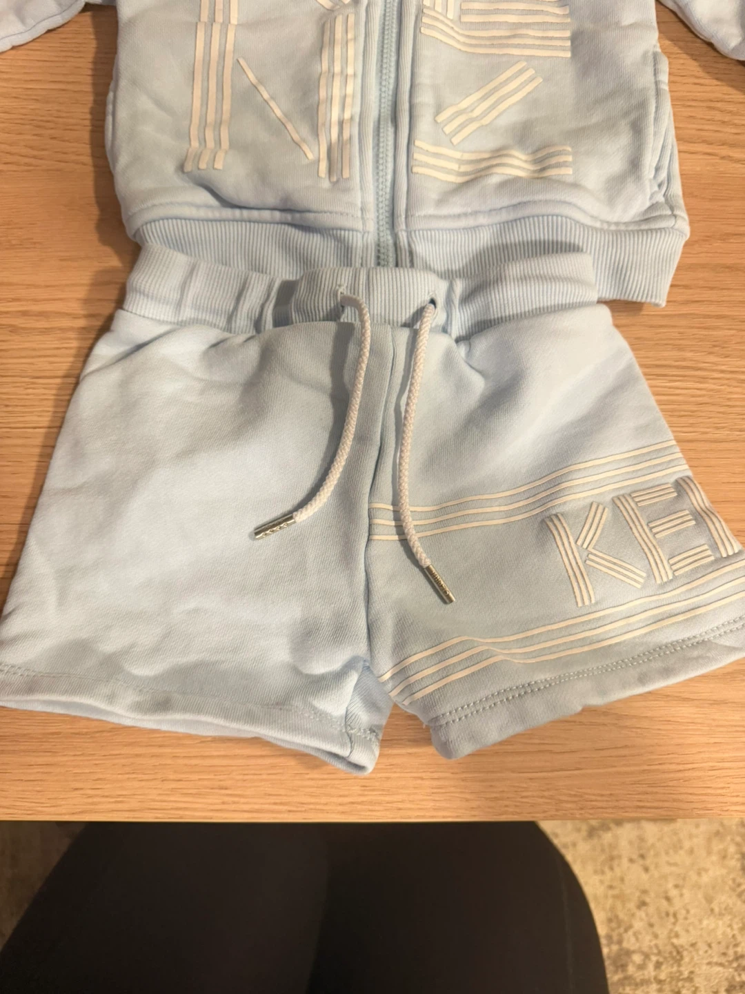 Kenzo Kids Light Blue Logo Hoodie & Shorts Set - 18M/80 - photo 3