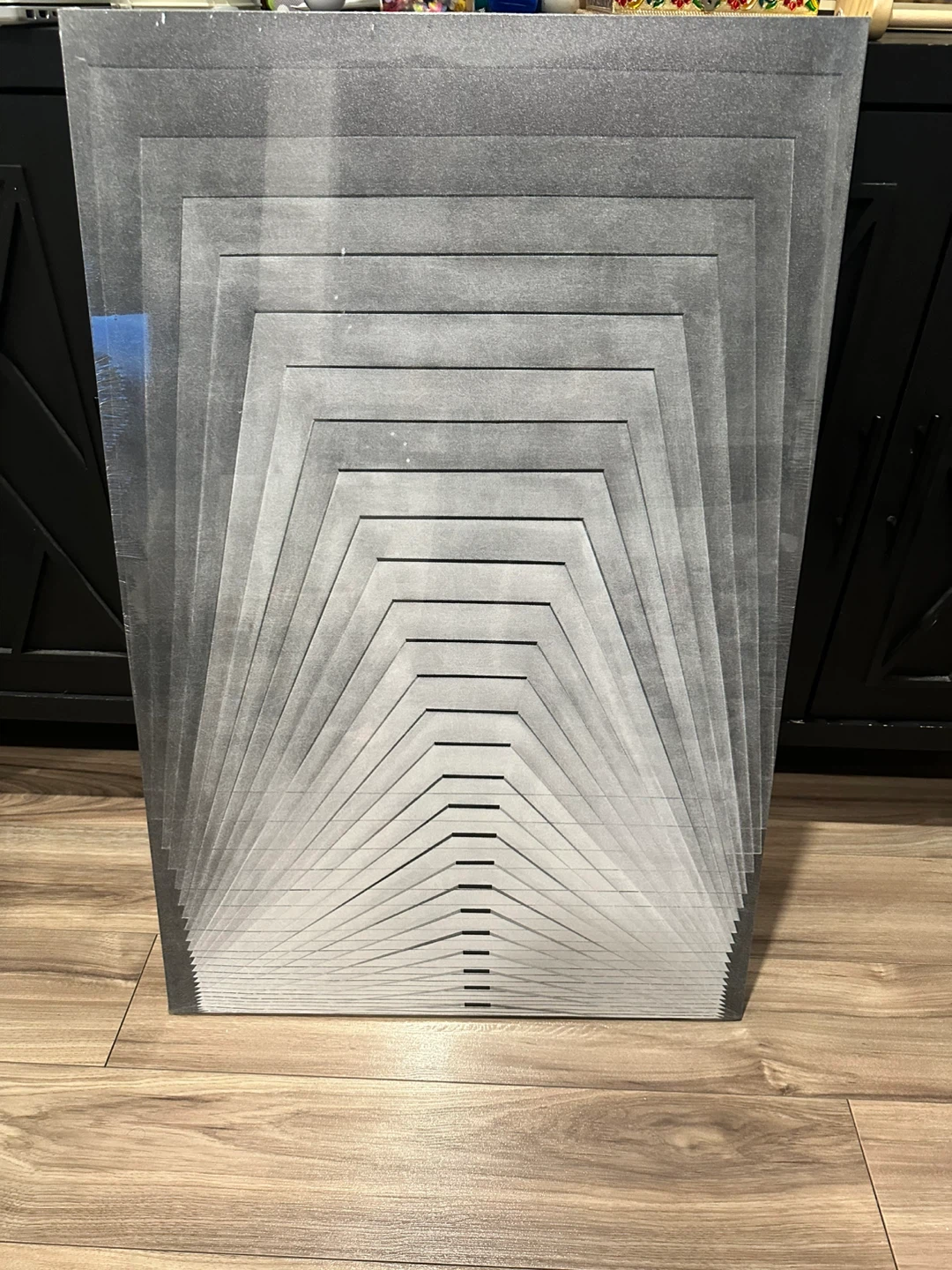 Modern Tapered Pattern Canvas Print Grey Geometric art - photo 2