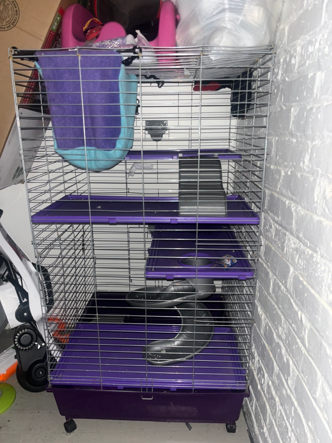 Multi-Level Small Animal Cage with Accessories
