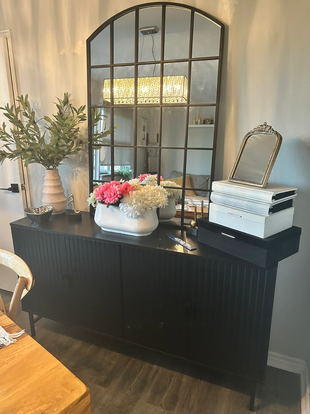 Black cabinet with mirror