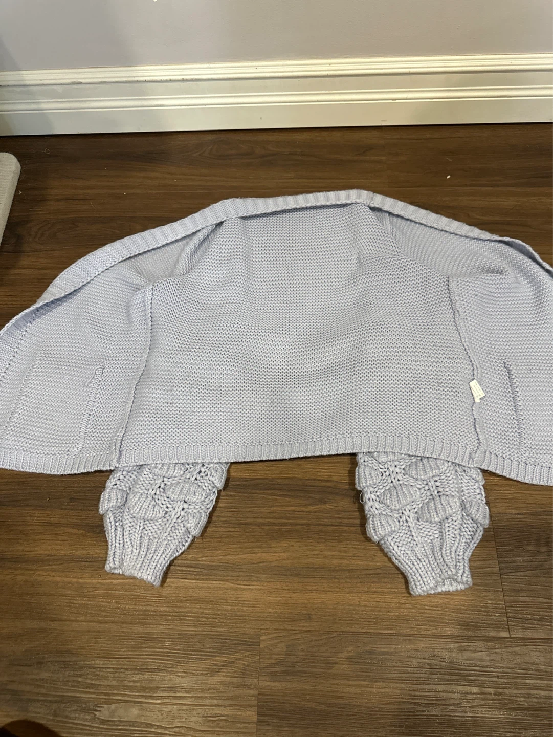 Lilac purple Knit Cardigan with Puff Sleeves - photo 2