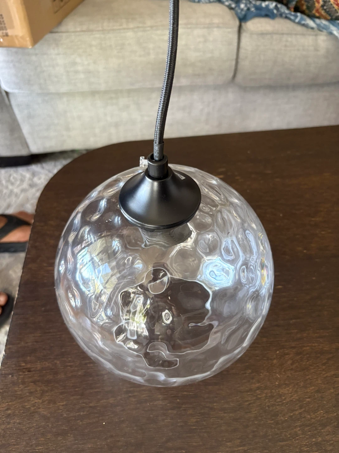 Clear Textured Glass Pendant Light