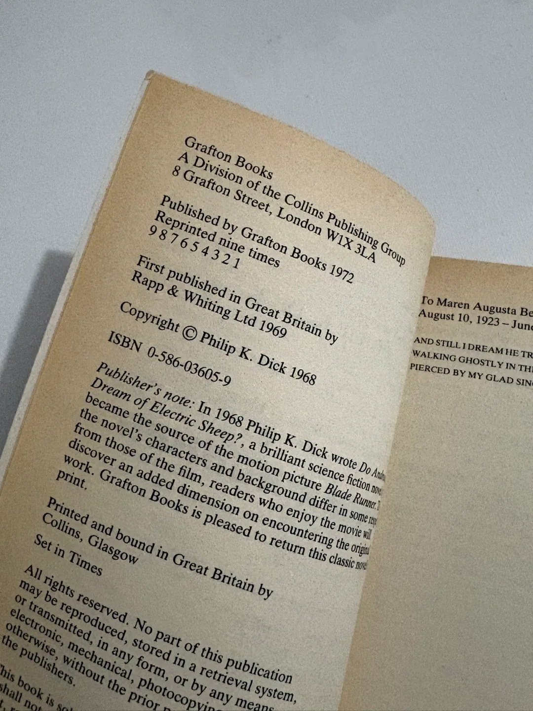 Vintage 1972 Blade Runner book novel sci fi Harrison Ford - photo 3