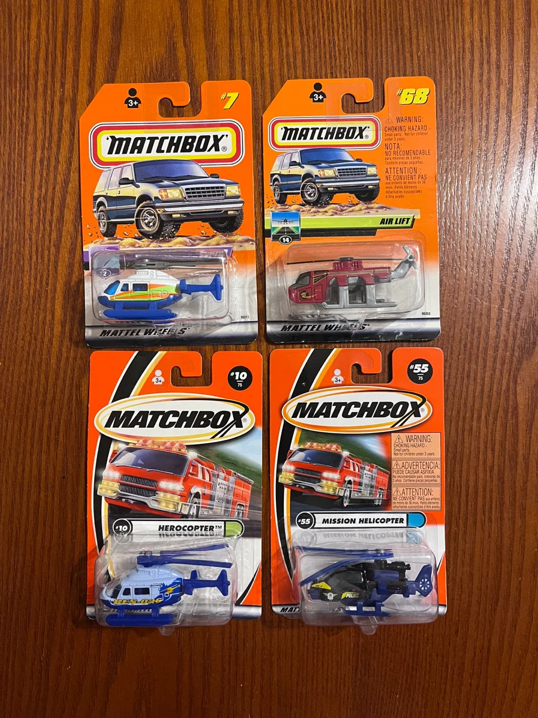VINTAGE (1999-2000) MATCHBOX HELICOPTERS 1:64 Scale diecast