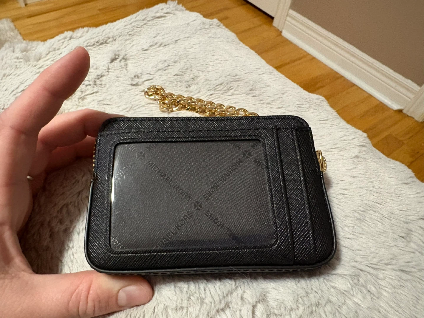 Michael Kors Black Saffiano Leather Cardholder with Chain - photo 3