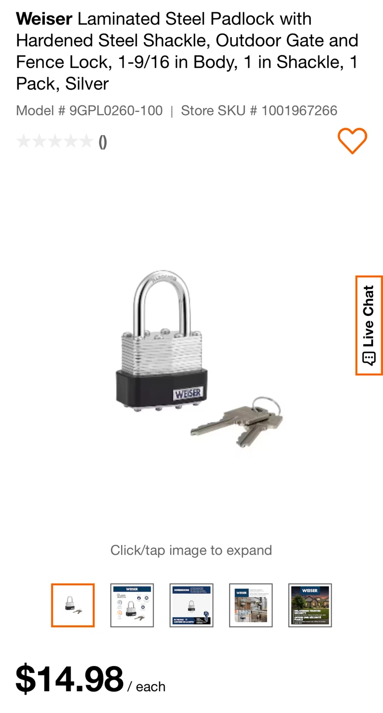 New Weiser Laminated Steel Padlock - - photo 2