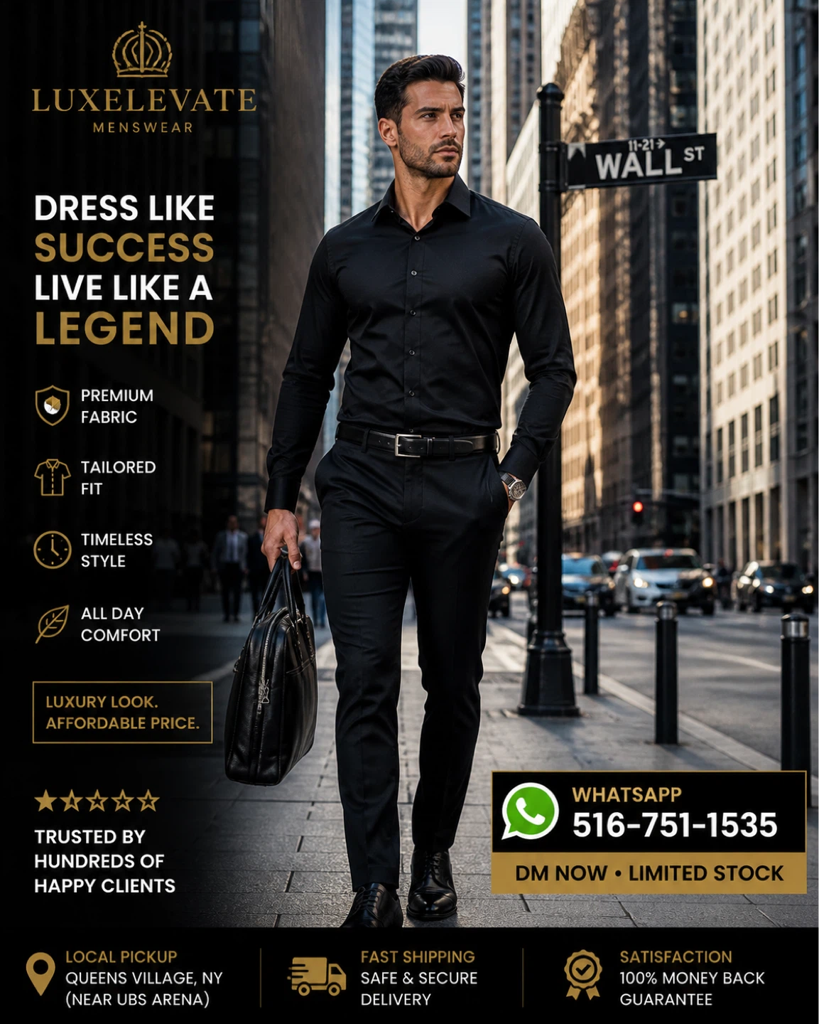 Burberry London England Black Dress Shirt