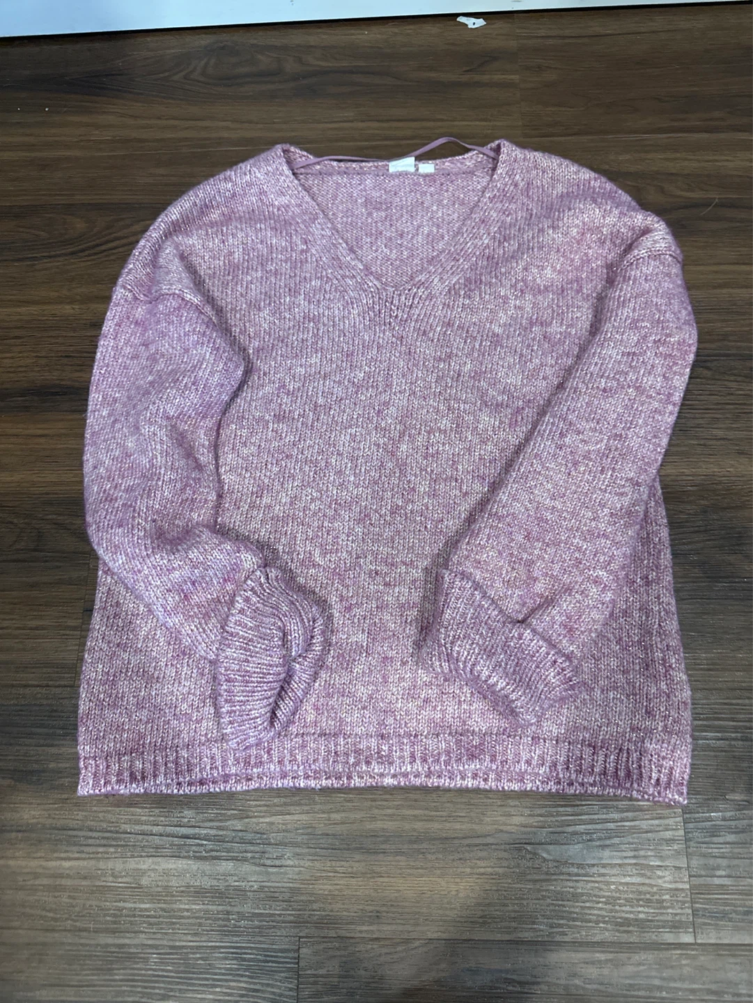Two Women's Sweaters - Black Sparkle & Pink V-Neck - photo 3