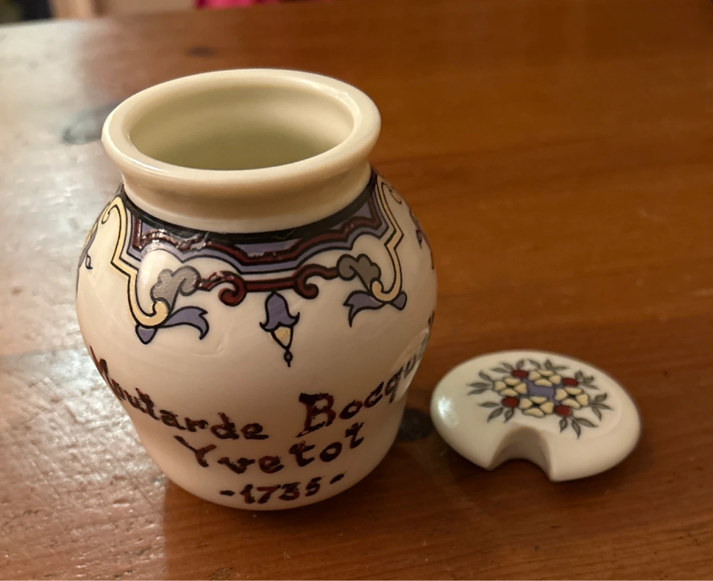 Ceramic Mustard Pot with Lid - 3.5”