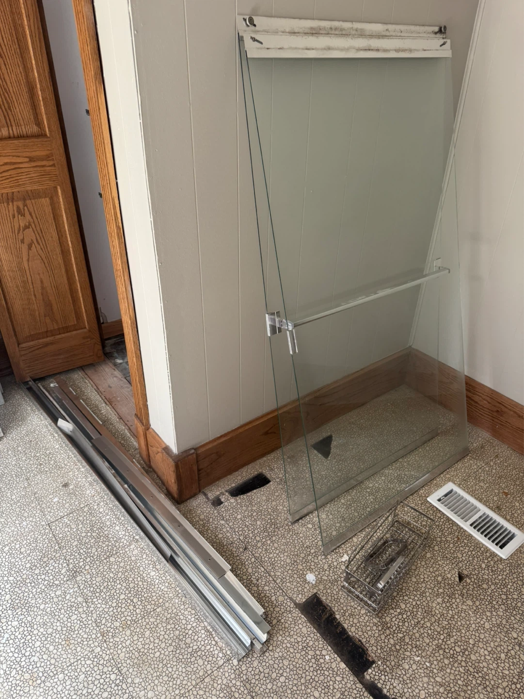 Shower Door Glass Panel and Hardware