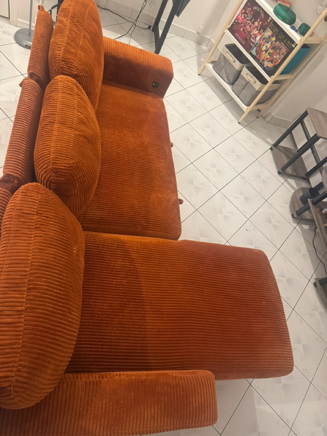Spacious Orange  Corduroy Sectional Sofa (Sleeper) - photo 3