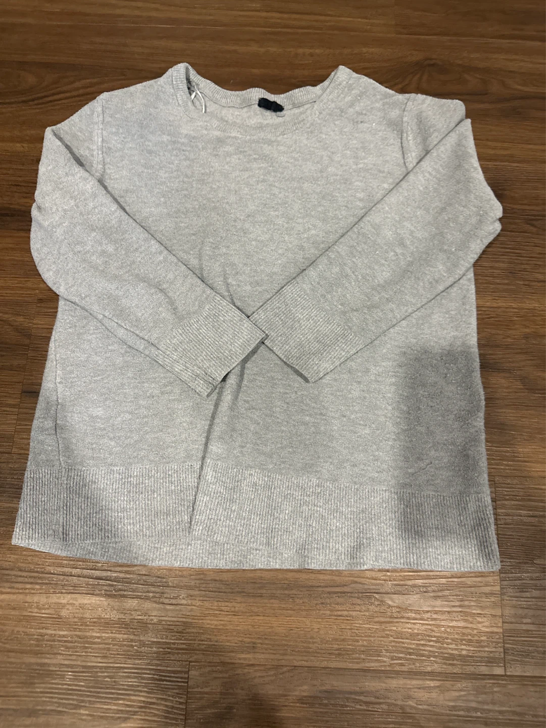 Bundle of two sweaters: grey crewneck and striped hooded top - photo 2