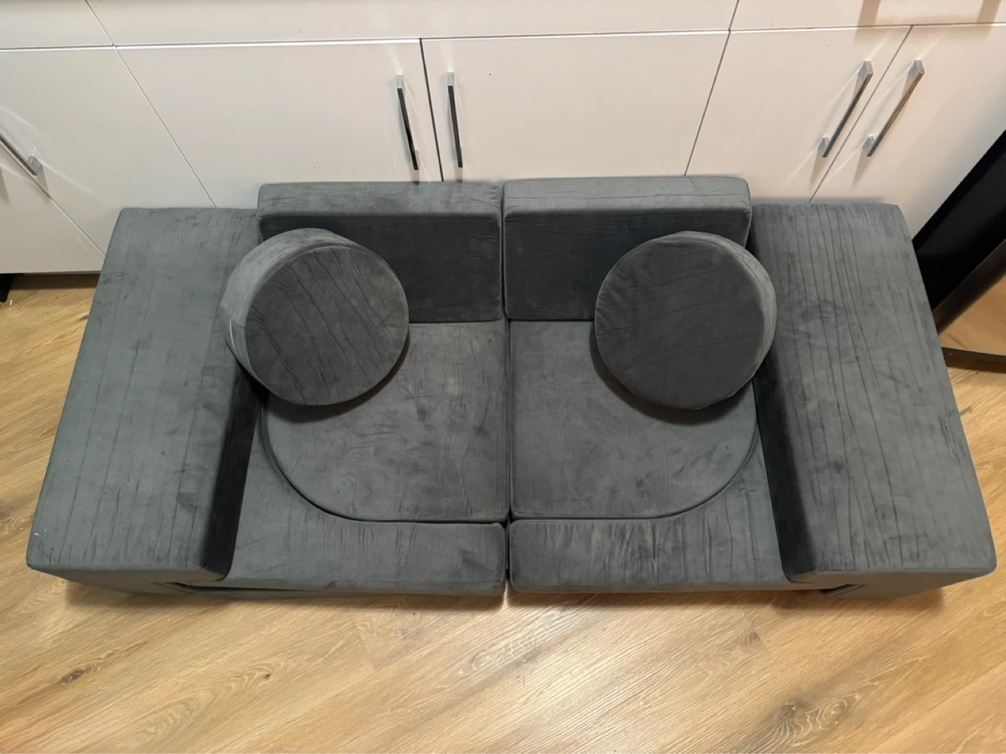Kids Modular Dark Grey Foam Sofa Couch 12 Pieces - photo 3