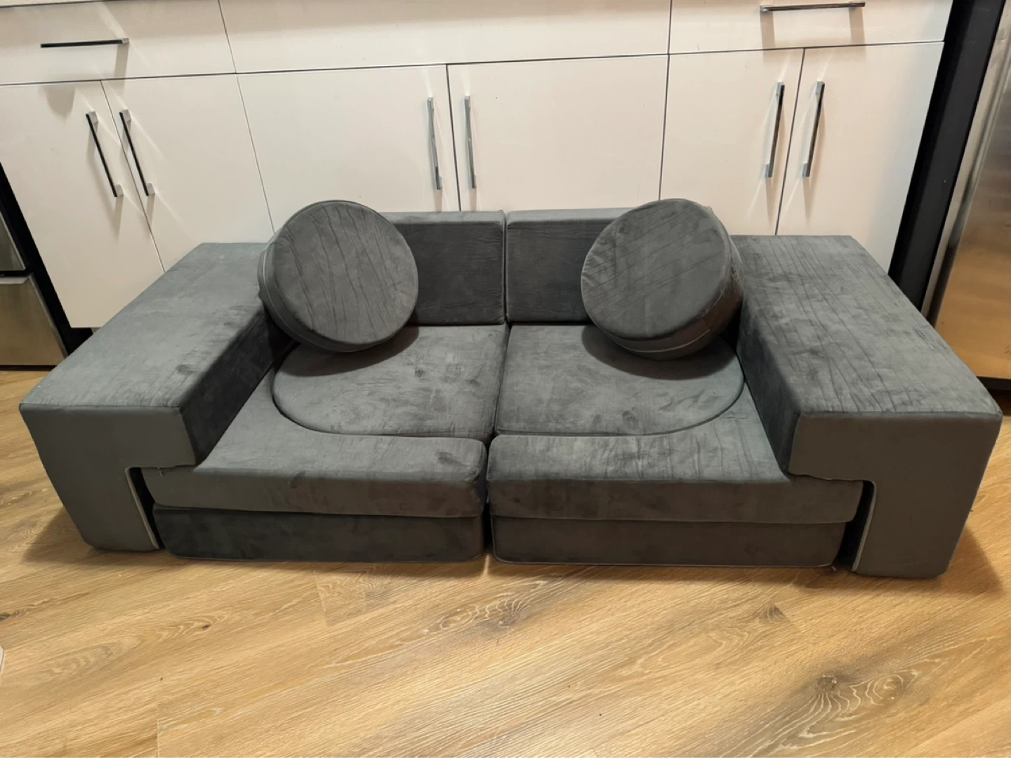 Kids Modular Dark Grey Foam Sofa Couch 12 Pieces