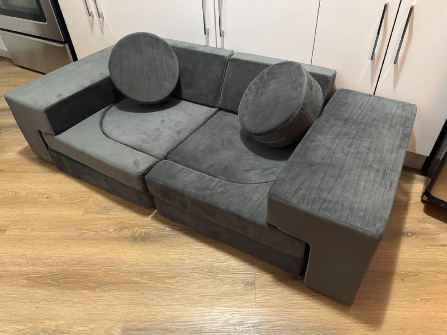 Kids Modular Dark Grey Foam Sofa Couch 12 Pieces - photo 2