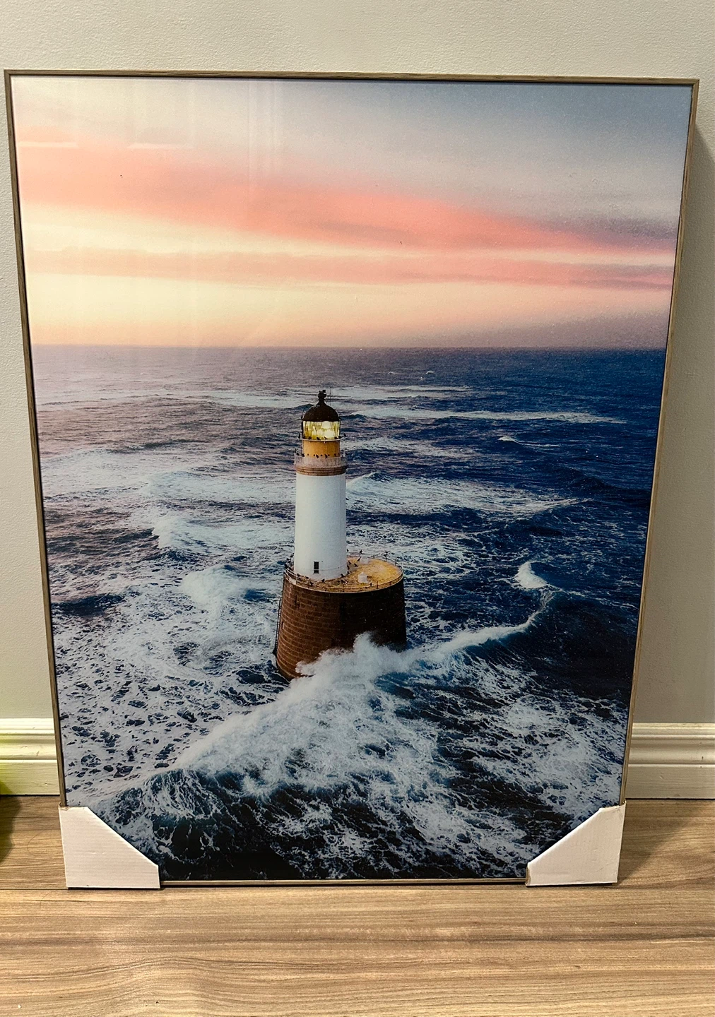 Framed Lighthouse Wall Art with Glass