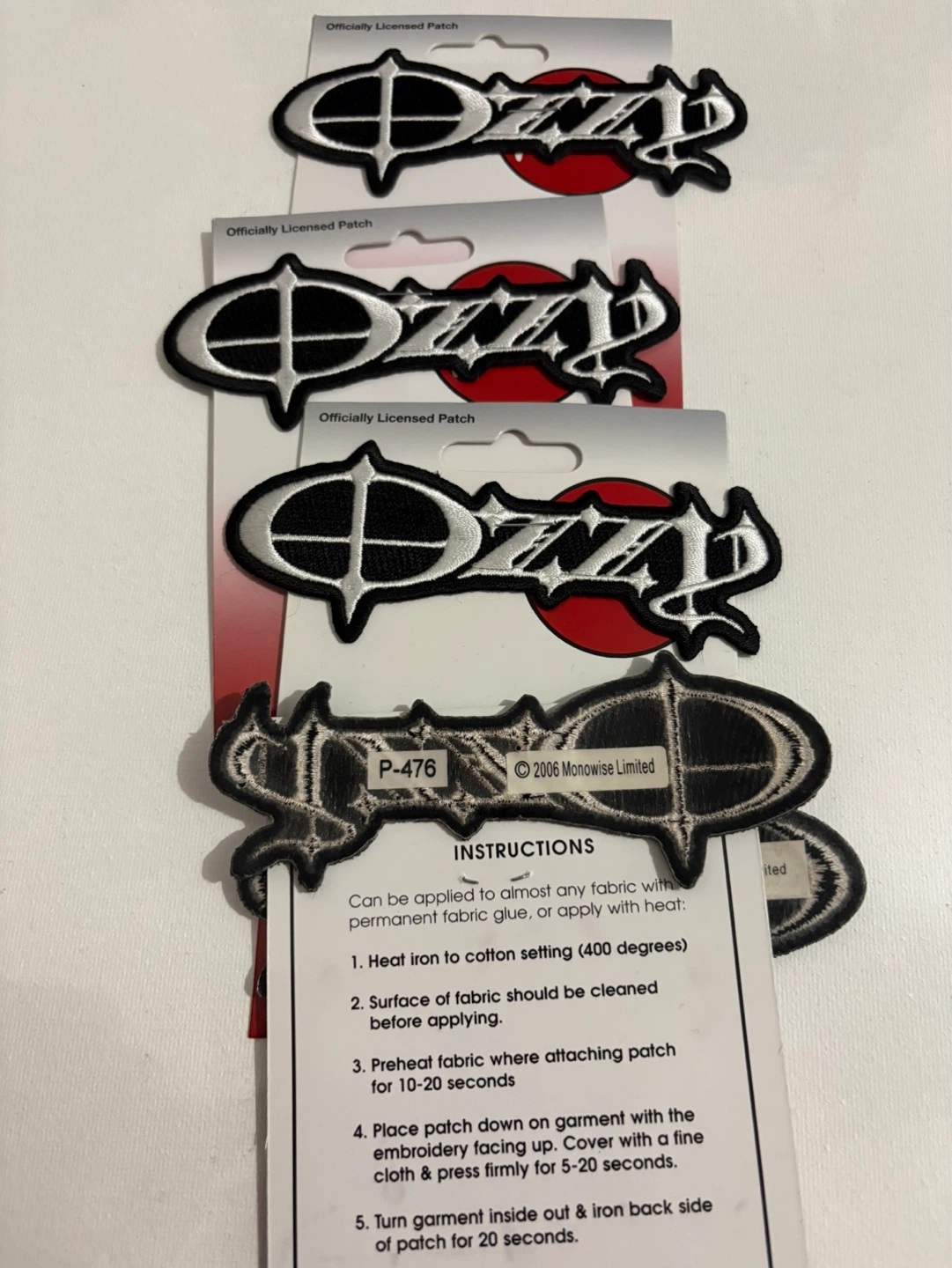 Vintage Ozzy Osborne Black Sabbath licensed band patches 2006 - photo 3