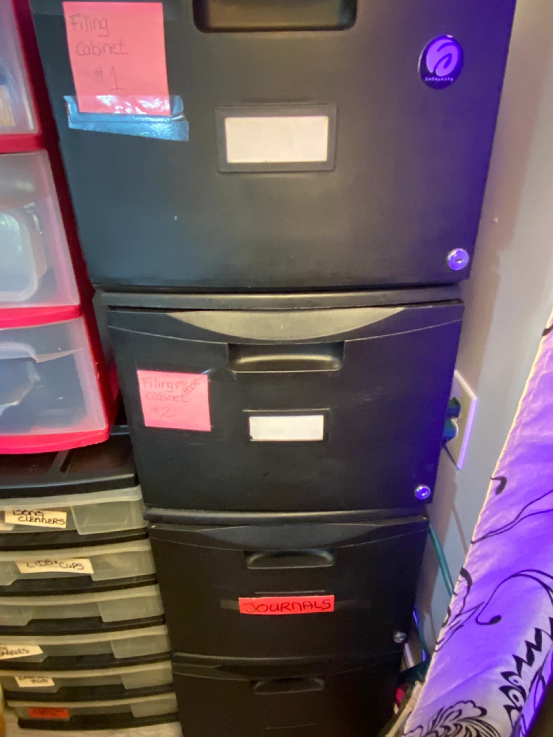 Black 4-Drawer Filing Cabinet