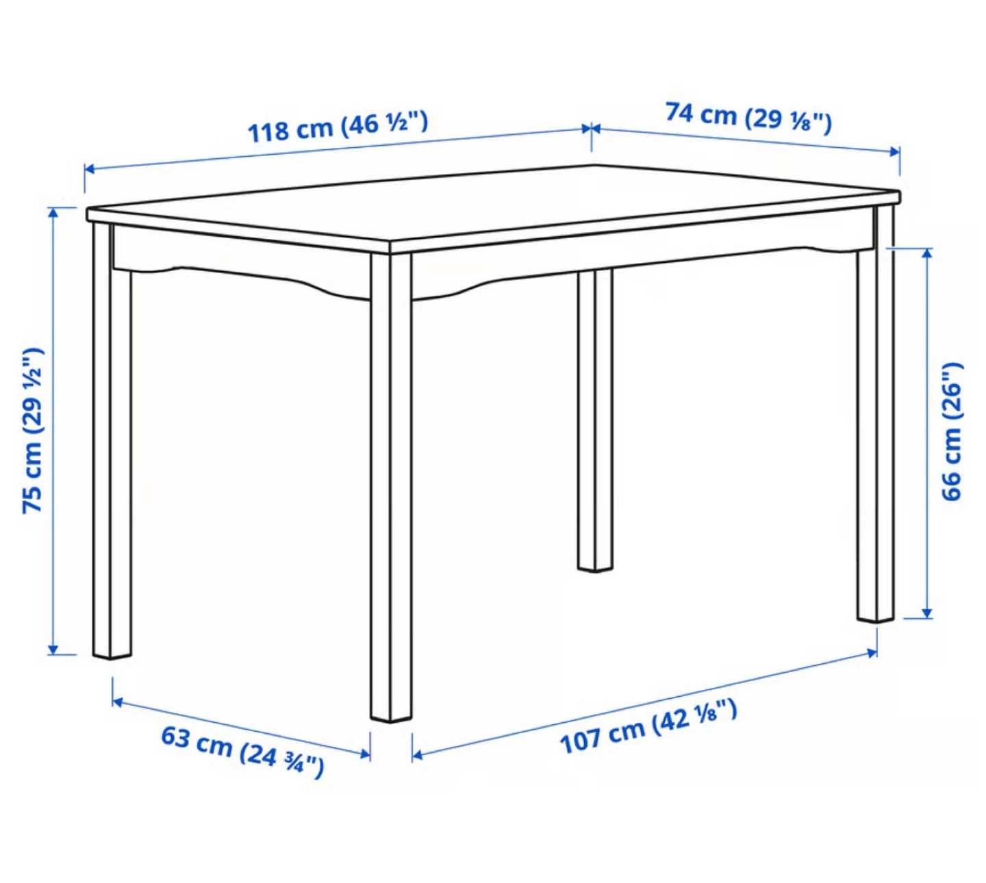 Black Dining Table - 118 cm x 74 cm - photo 5