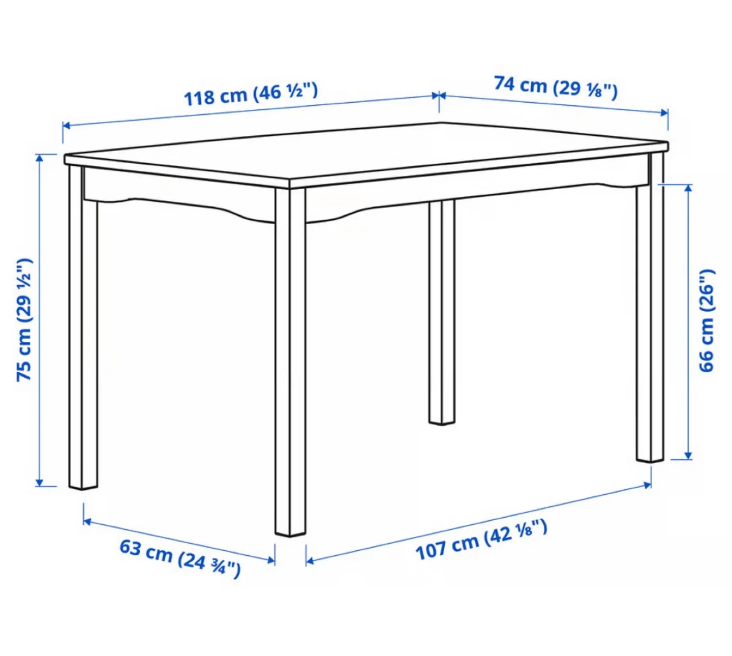 Black Dining Table - 118 cm x 74 cm - photo 5