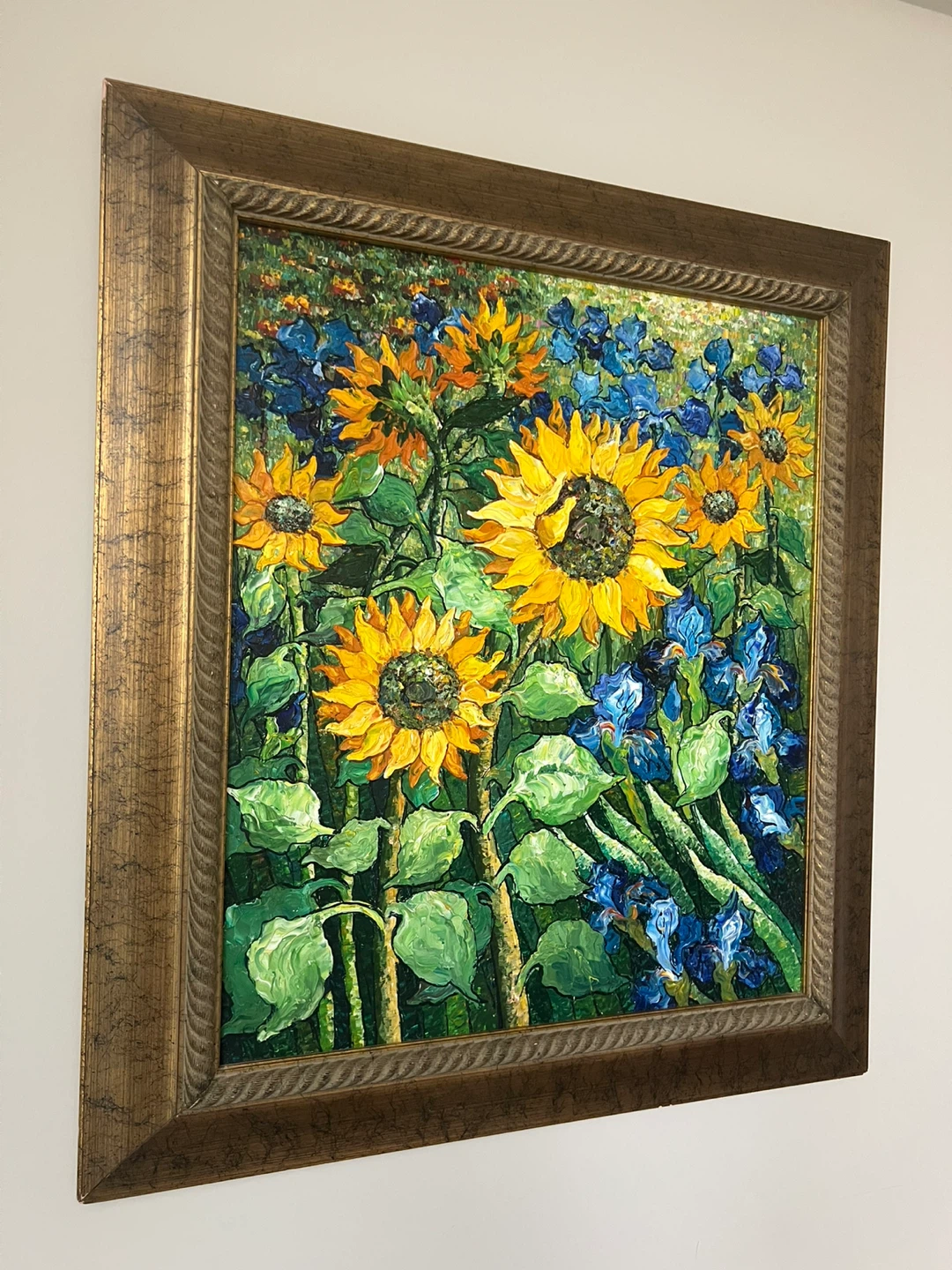 Large Custom Framed Sunflower Floral Wall Art - photo 3