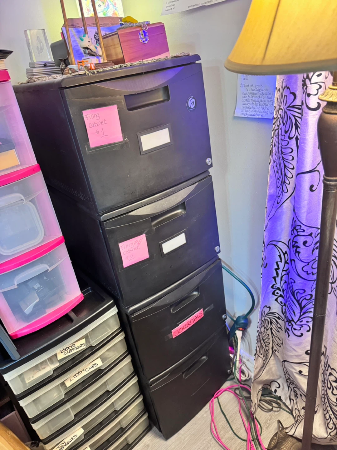 Black 4-Drawer Filing Cabinet - photo 2