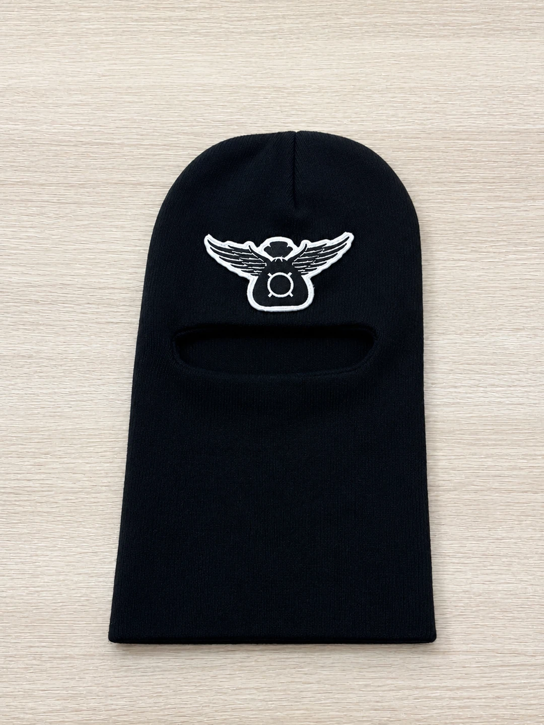 Black Balaclava Mask with Embroidered Logo