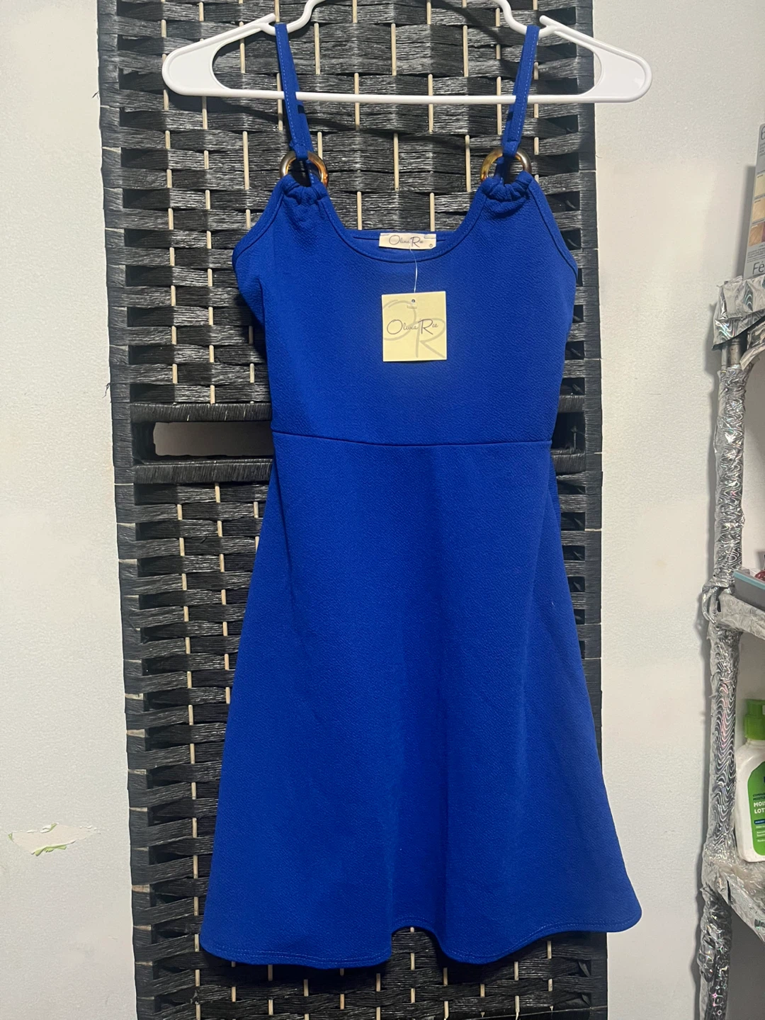 Olivia R. Blue Fit & Flare Dress Ring size S/M/L