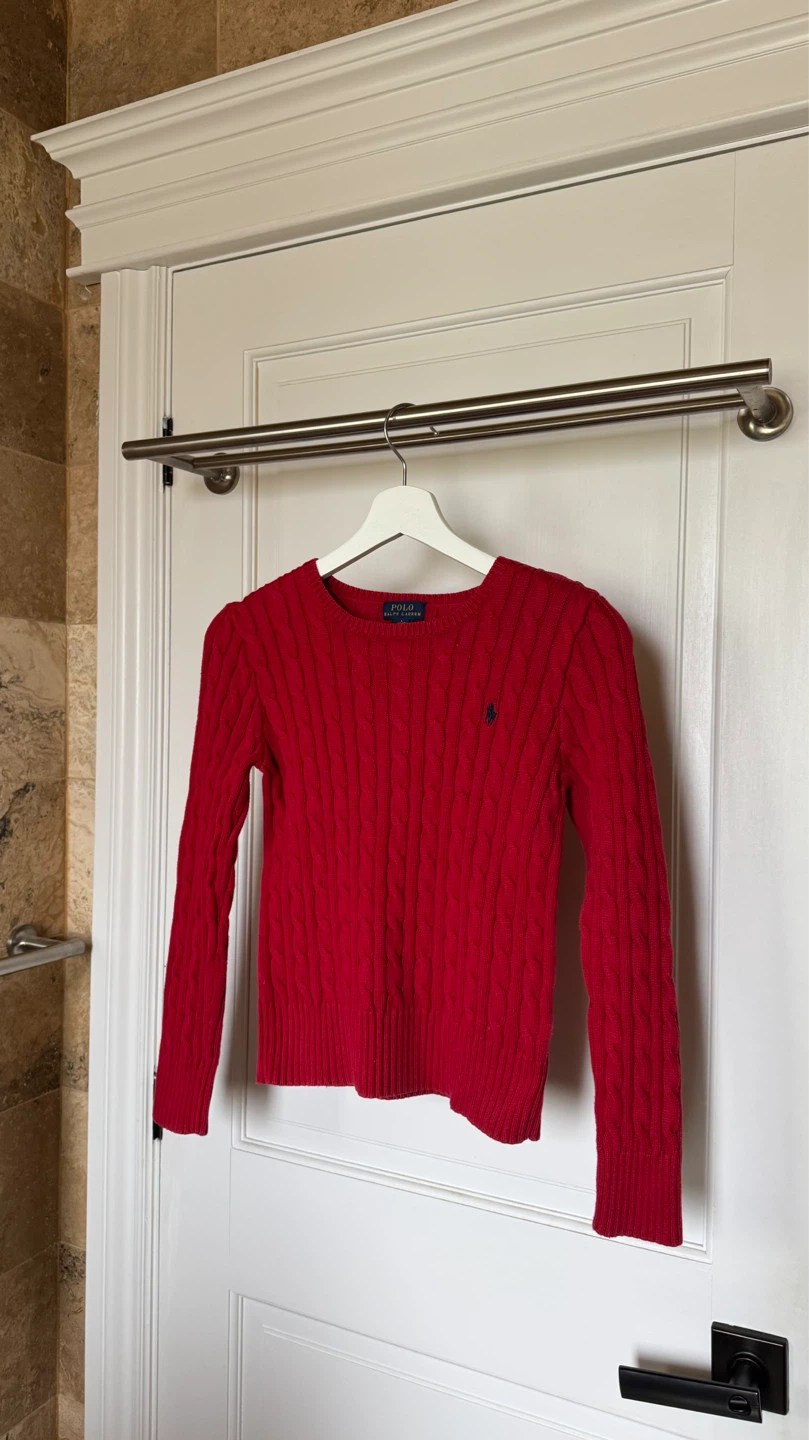 Ralph Lauren Cotton Cable Knit Sweater - Red, XXS - photo 4