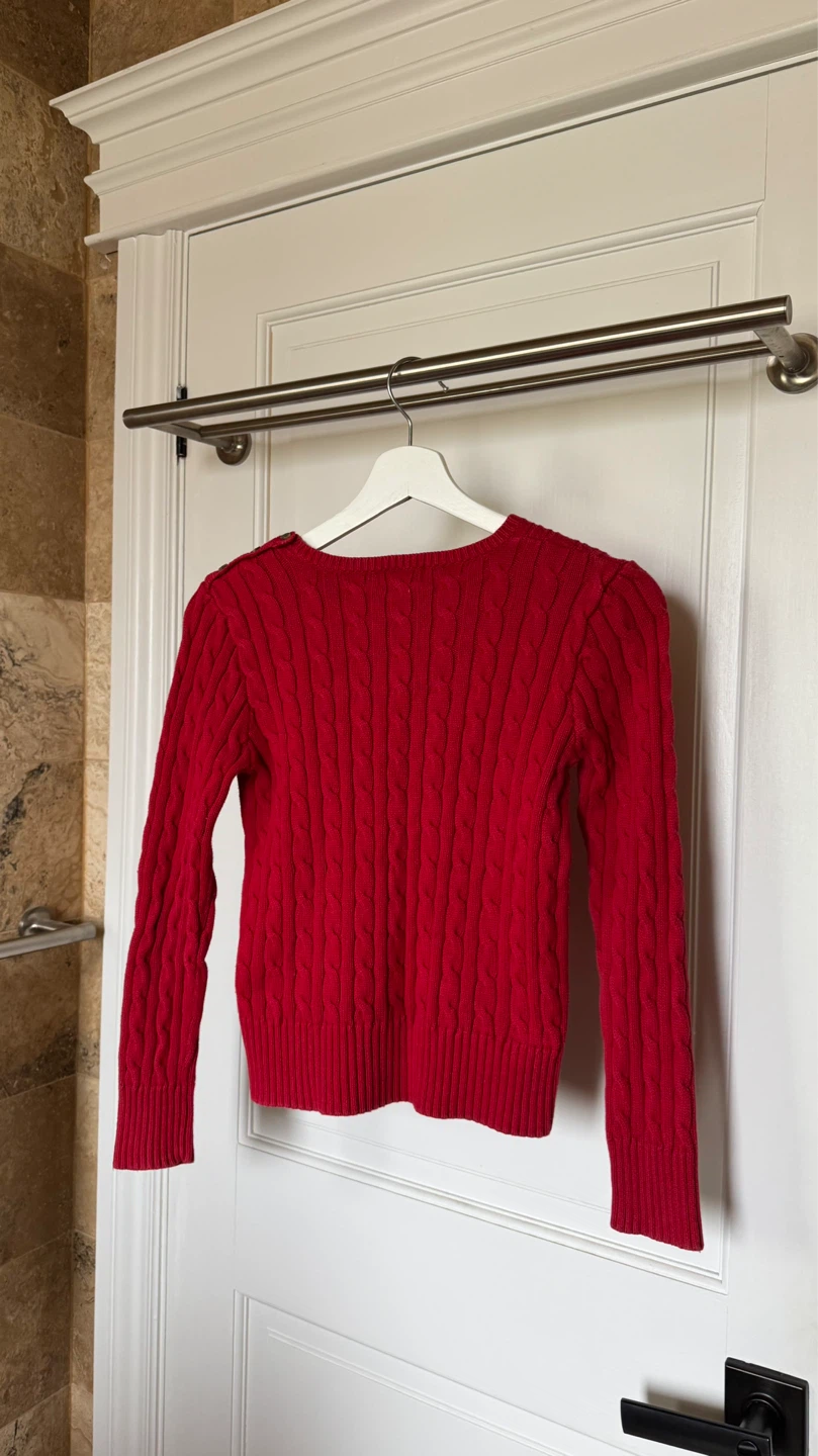 Ralph Lauren Cotton Cable Knit Sweater - Red, XXS - photo 5