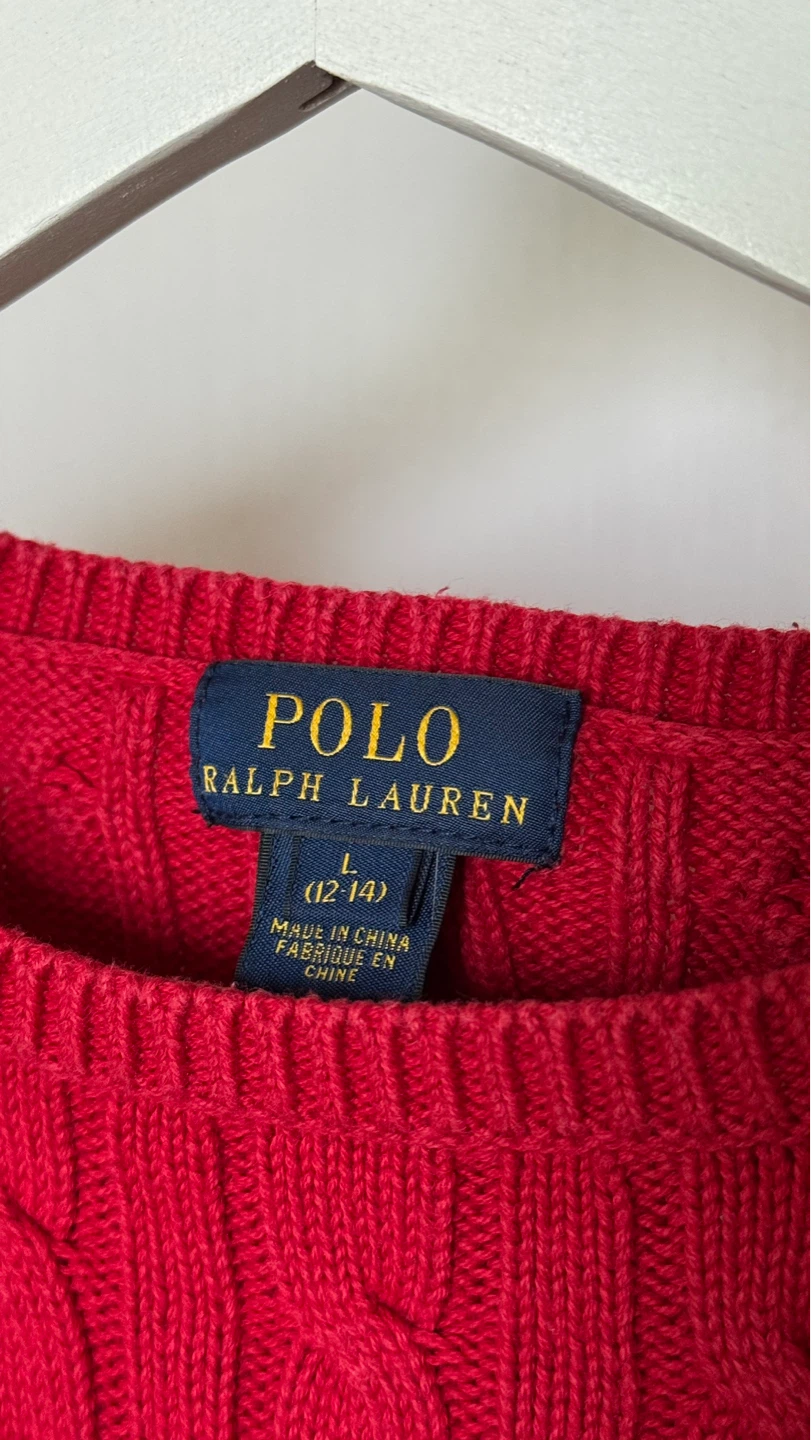 Ralph Lauren Cotton Cable Knit Sweater - Red, XXS - photo 3
