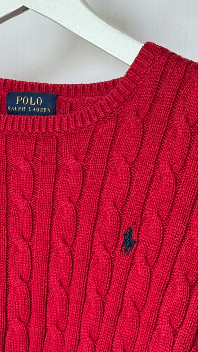 Ralph Lauren Cotton Cable Knit Sweater - Red, XXS - photo 2