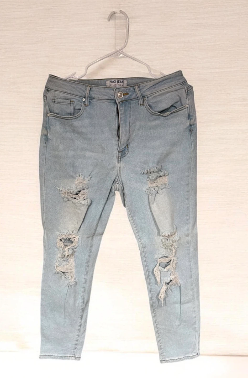 Light Wash Distressed Denim Jeans