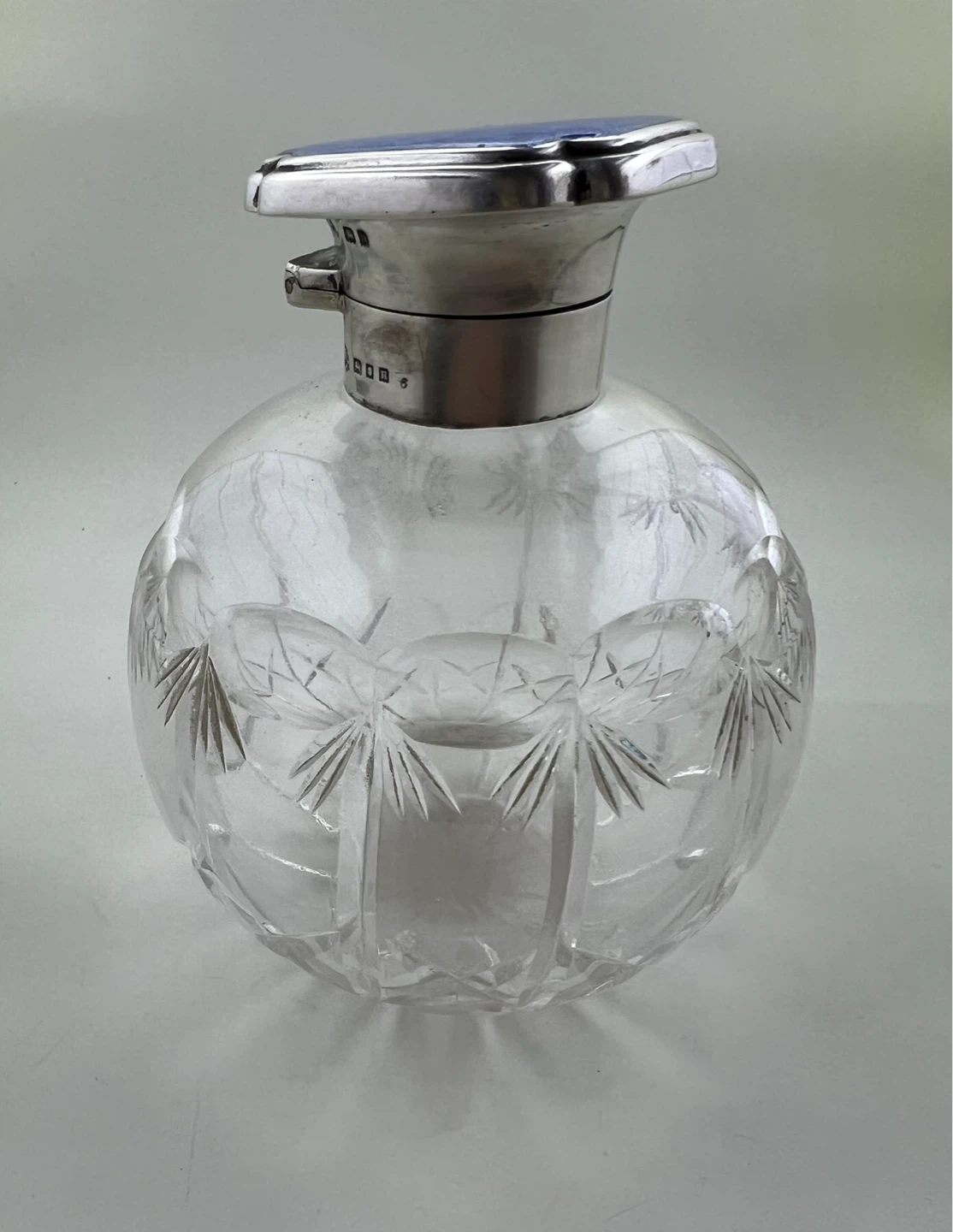Antique Sterling Silver & Crystal Perfume Bottle
