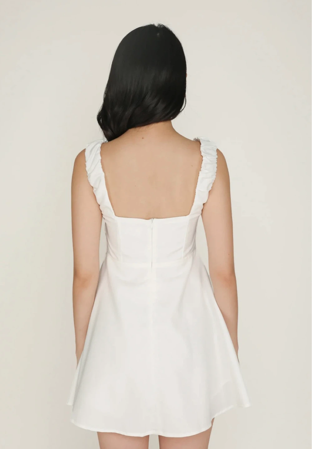 White A-Line Mini Dress - Size M - photo 3