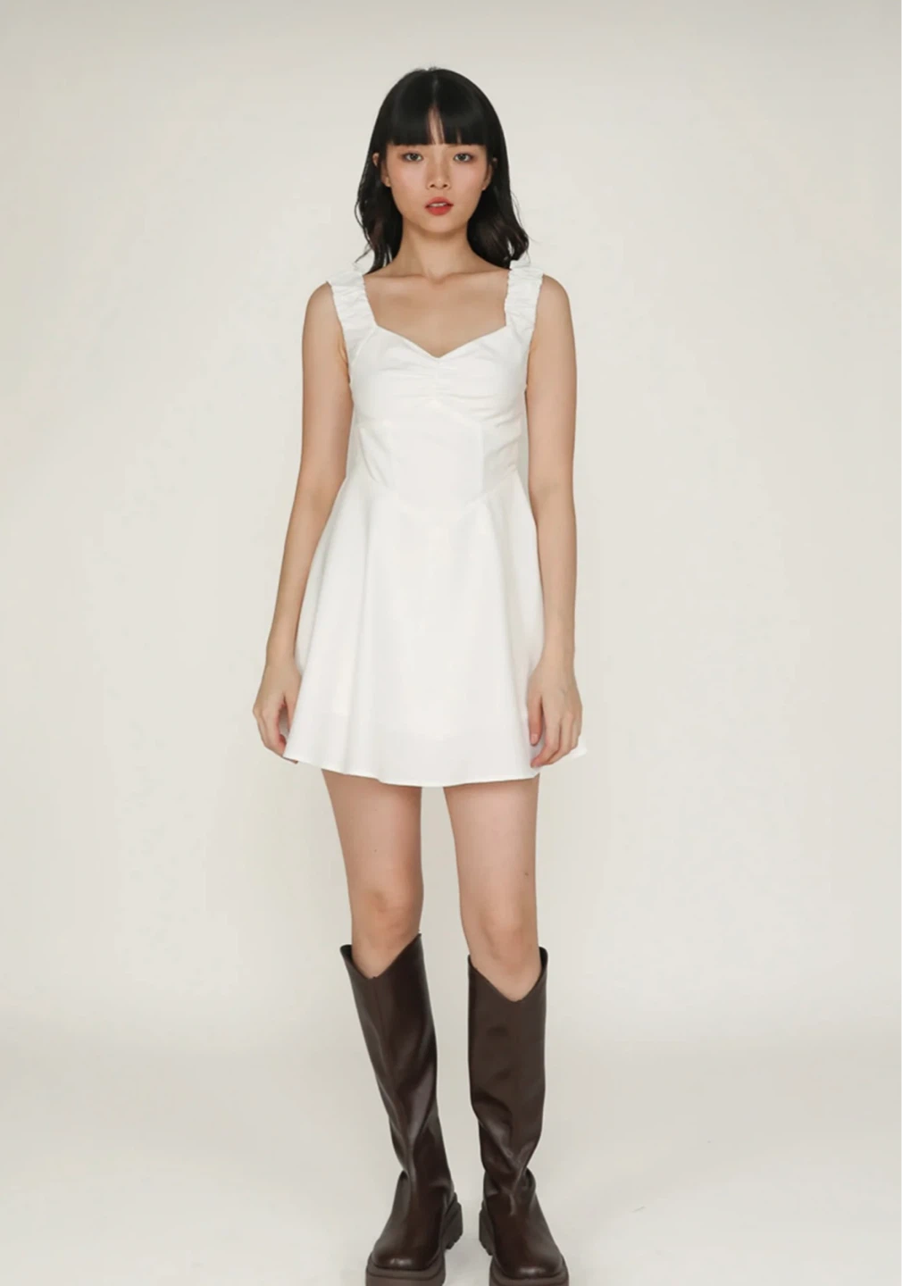 White A-Line Mini Dress - Size M