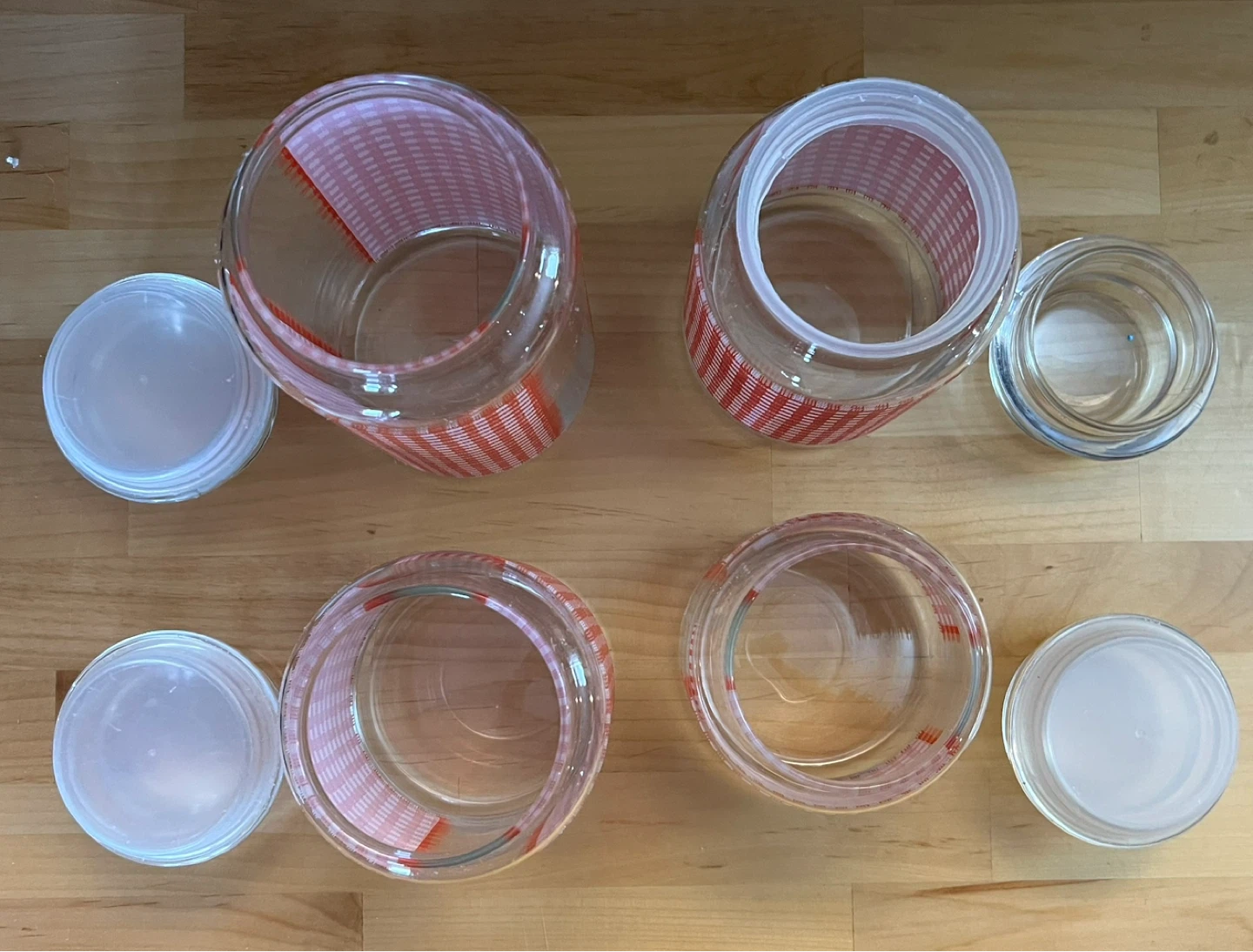 Vintage Gingham Pattern Glass Canisters - photo 4