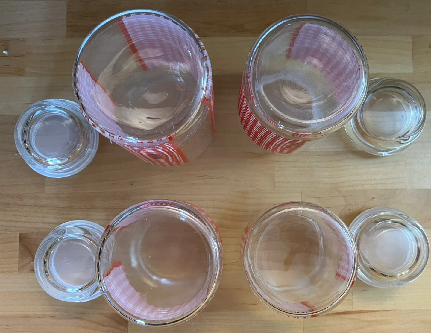 Vintage Gingham Pattern Glass Canisters - photo 5