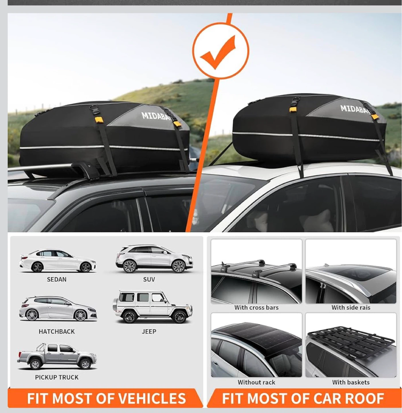 MIDABAO Waterproof Duty Car Roof Top Carrier - photo 3