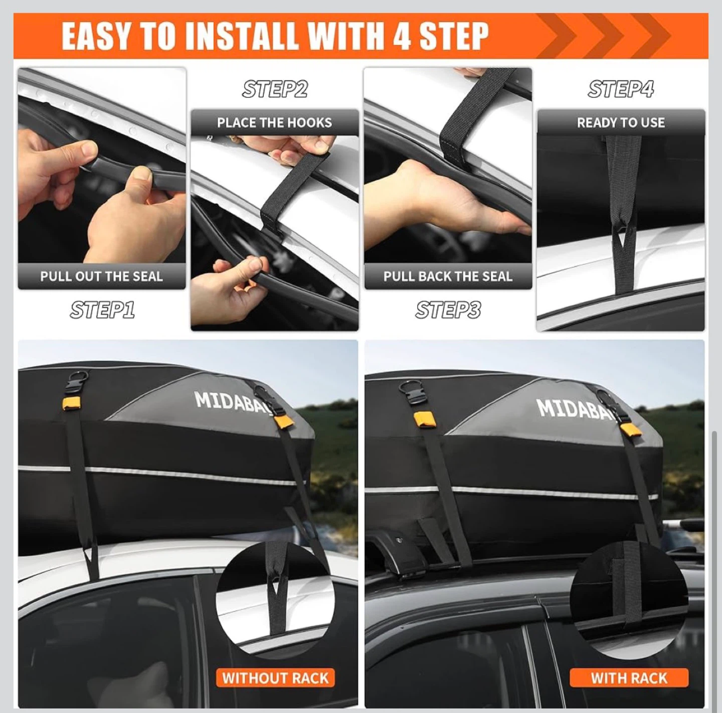 MIDABAO Waterproof Duty Car Roof Top Carrier - photo 4